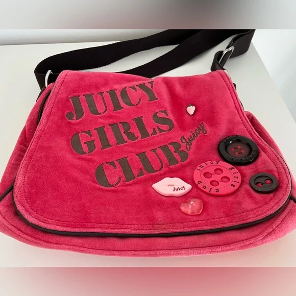 Y2K Juicy Couture Rare Vintage Pink Large Crossbody - Picture 4 of 16